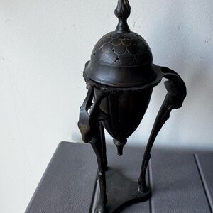 Vtg French Empire Style Brass Incense Holder Censer Burner Urn W/Goat Head Motif